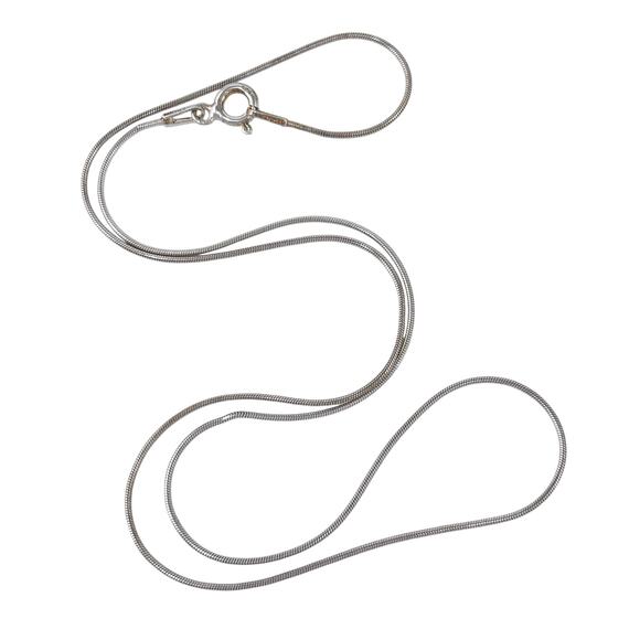 Italian Snake Link Necklace | Vintage Sterling Silver 925 Chain | 16" - Picture 1 of 3